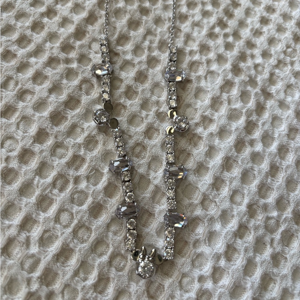 Disney x Kendra Scott Silver Mickey Mouse and Minnie Mouse Tennis Necklace - NWT - Picture 4 of 10